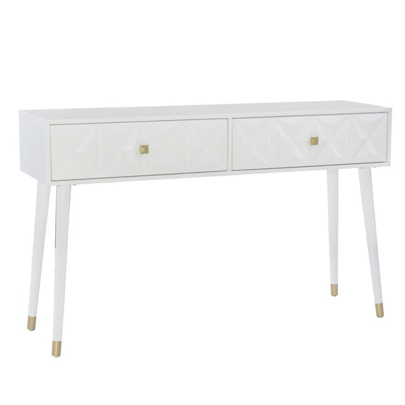 Linon Geo Console Table With White Finish GE202WHT01AS