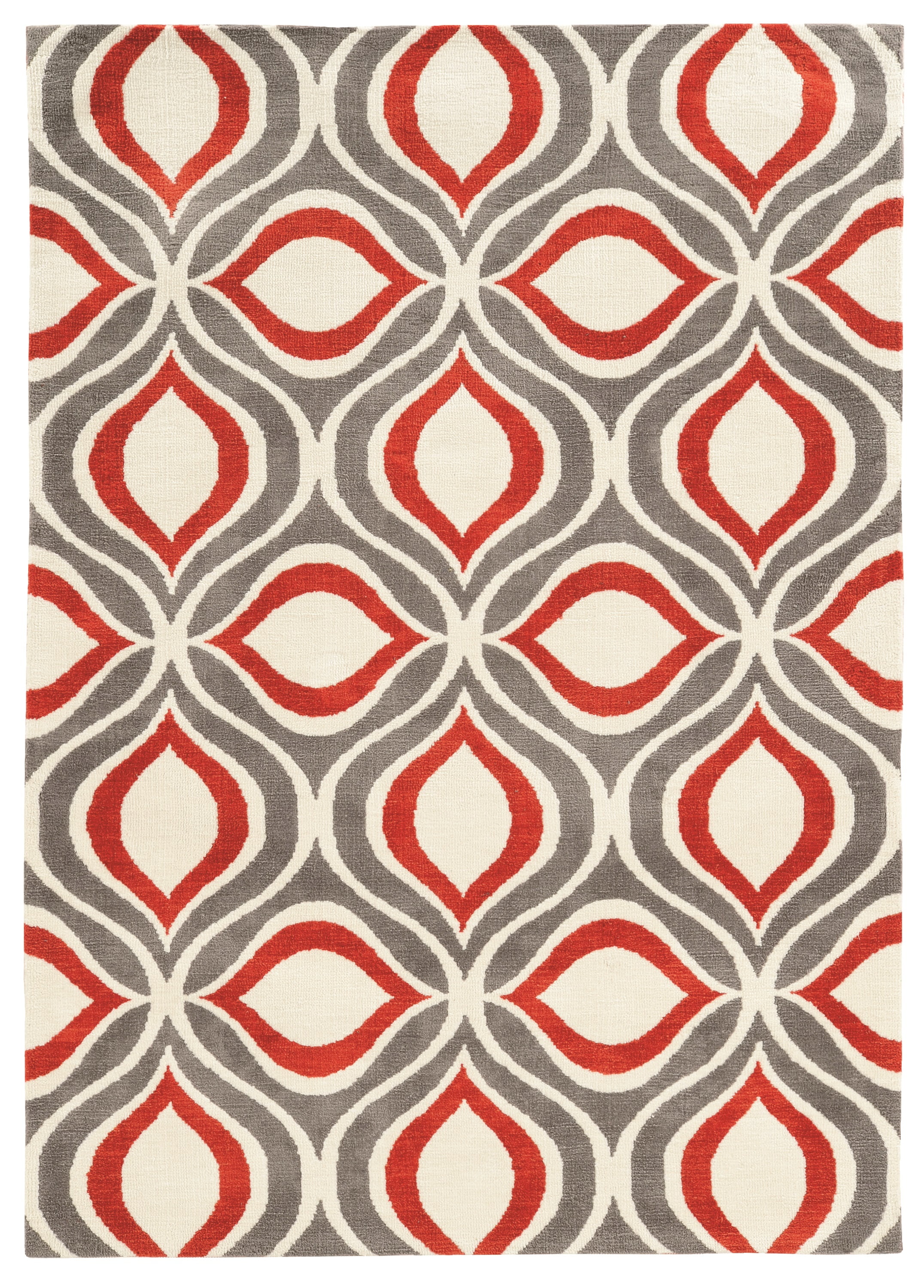 Geo Lenox Grey Handtufted Microfiber Area Rug 8x10 Soft Geometric Design
