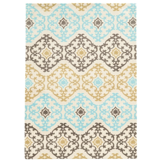 Linon Geo Marli Hand Tufted Microfiber Polyester 8'x10' Rug in Gray