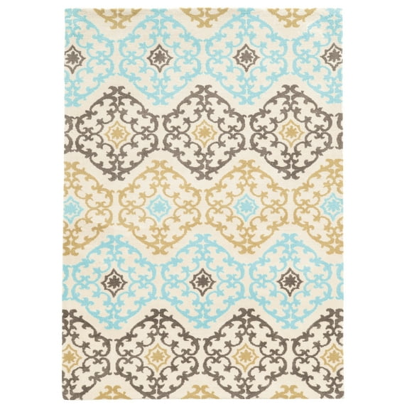 Linon Geo Marli Hand Tufted Microfiber Polyester 8'x10' Rug in Gray