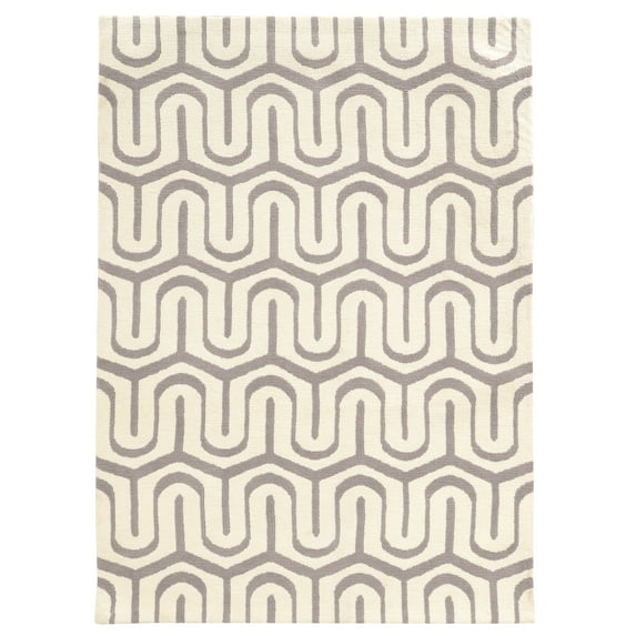 Geo Sasha Grey Rug 8x10 Handtufted Microfiber Geometric Design Soft Feel