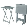 thumbnail image 1 of Linon Girard Folding Tray Table Set, 26.38" Tall, Gray Finish, 1 of 15