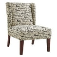thumbnail image 1 of Linon Grace Wing Back Chair, Script Fabric, 18 inch Seat Height, 1 of 3