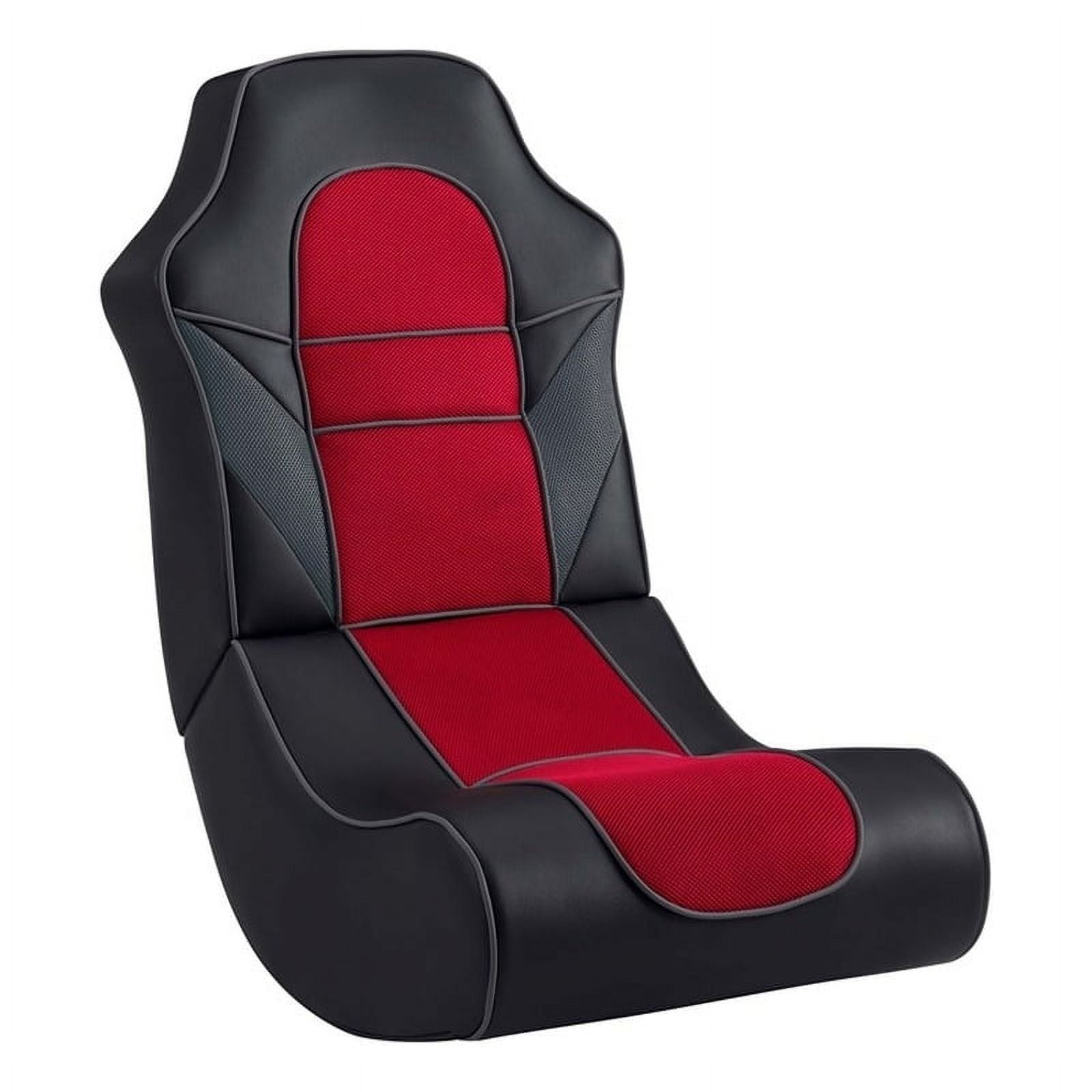 Linon Grayson Wood Upholstered Game Rocking Chair in Red