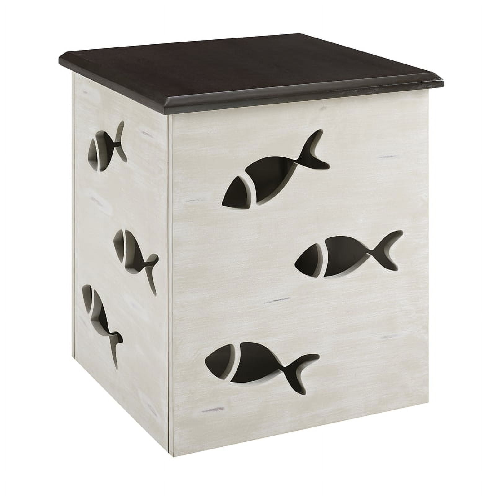 Linon Grayton Wood Coastal Fish Accent Table in Cream - Walmart ...