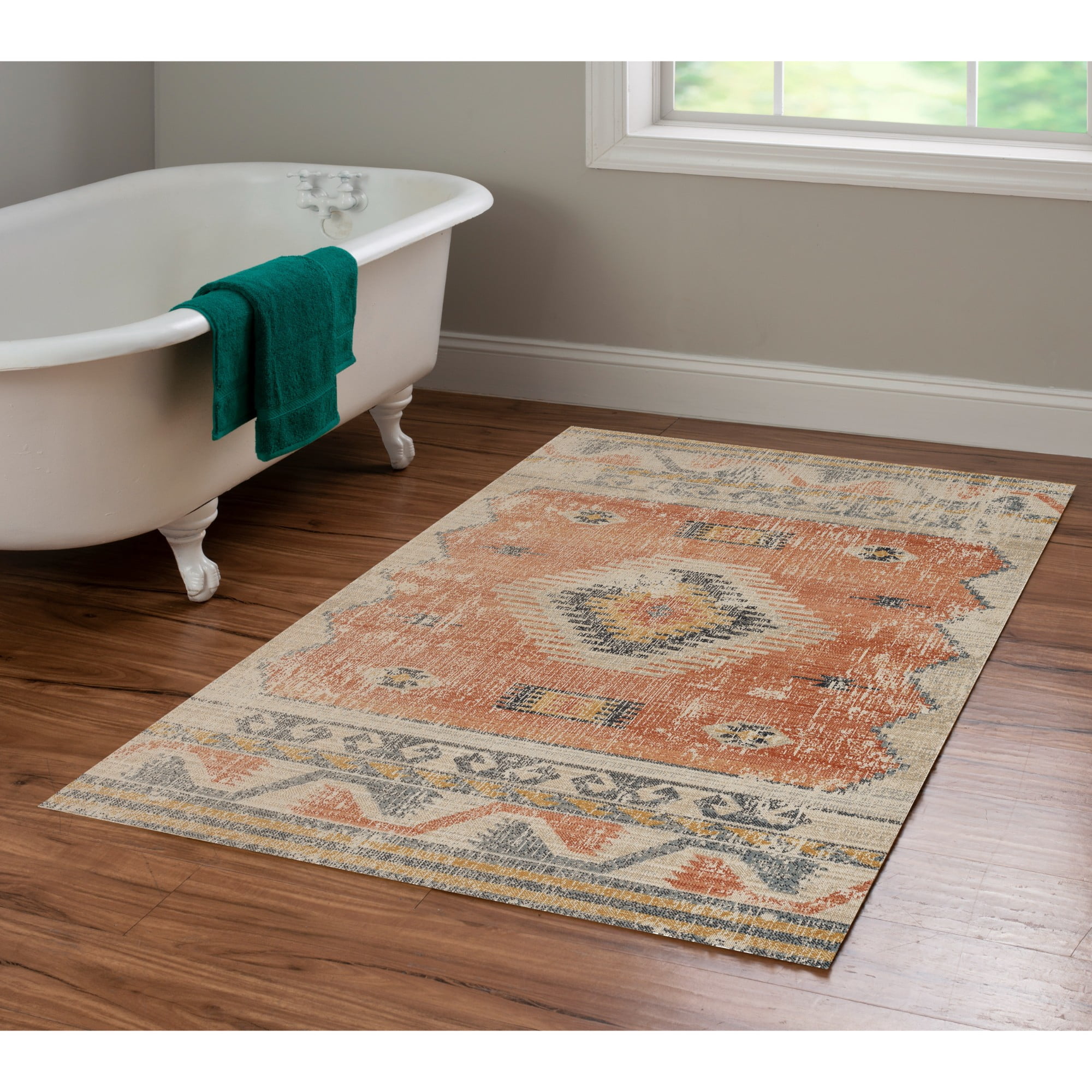 Machine Made Polyester Rugs Linon Great Zero Barlow Machine Made Polyester 3'x5' Rug in Ivory ...