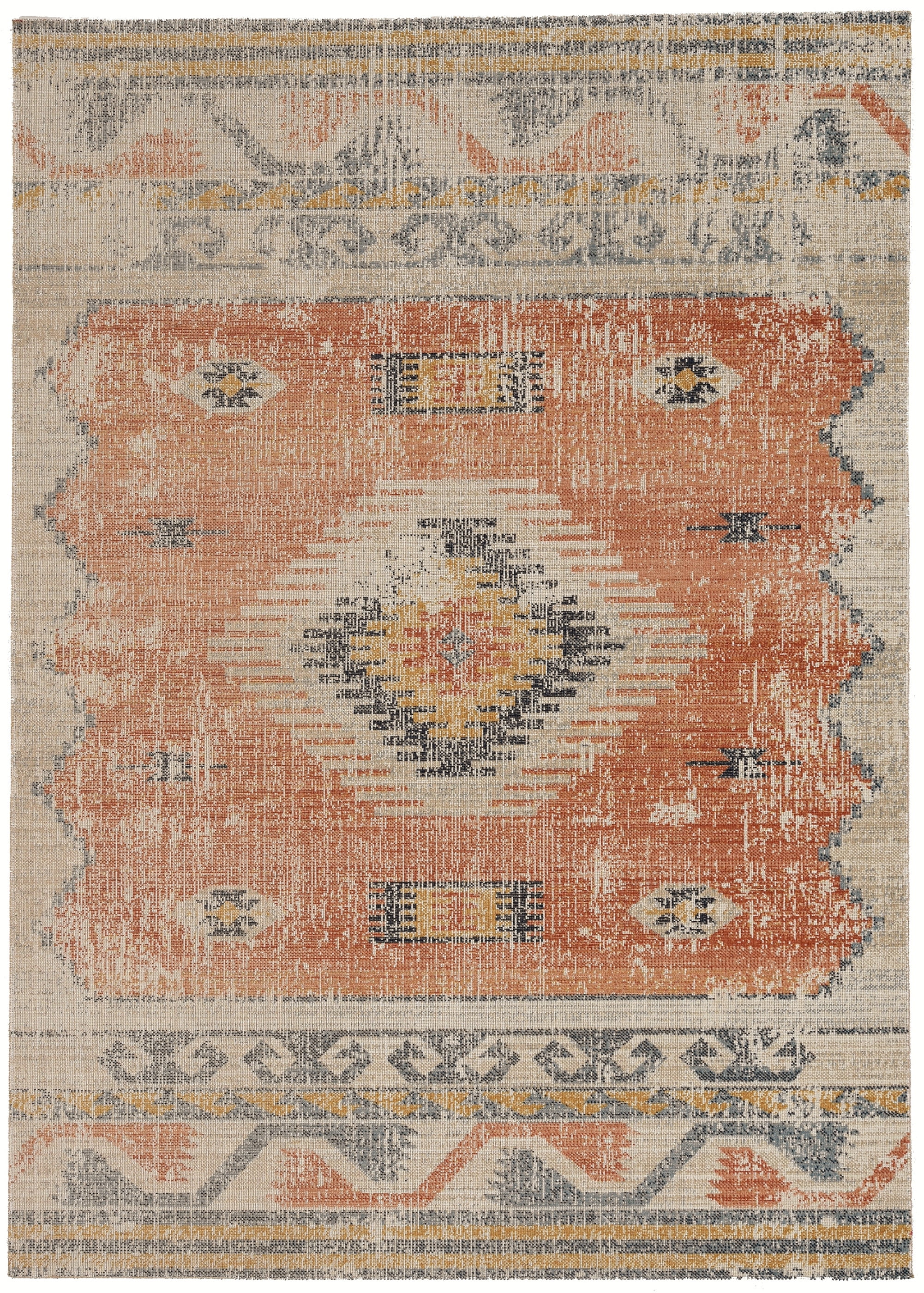 Machine Made Polyester Rugs Linon Great Zero Barlow Machine Made Polyester 8'x10' Rug in Ivory ...