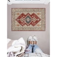 thumbnail image 1 of Contemporary Home Living 2' x 3' Medallion Rectangular Area Throw Rug - Cream and Rust Red, 1 of 7