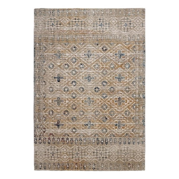 Linon Great Zero Leopold Polyester 2'x3' Accent Rug in Tan