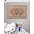 thumbnail image 1 of Contemporary Home Living 2' x 3' Geometric Diamond Area Throw Rug - Cream and Brown, 1 of 7