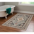 thumbnail image 1 of Contemporary Home Living 3' x 5' Diamond Medallion Area Throw Rug - Cream and Blue, 1 of 7