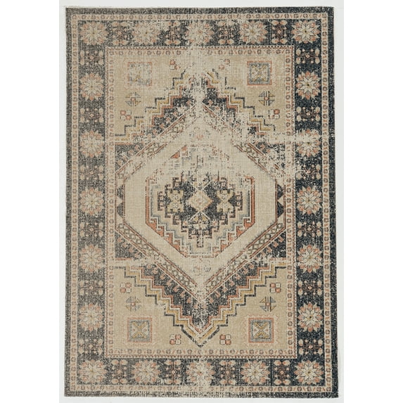 Linon Great Zero Stiles Machine Made Polyester 5'x7'6" Rug in Ivory