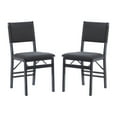 thumbnail image 1 of Linon Grenshaw Indoor Rope Folding Dining Chair, Set of 2, Black, 1 of 16