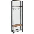 thumbnail image 1 of Linon Grid Metal and Wood Locker Coat Rack, 4 Hooks, 2 Shelves, 1 of 4