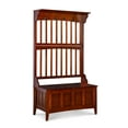 thumbnail image 1 of Linon Mission Free Standing Hall Tree with 4 Hooks and Split Seat Storage Bench, Walnut, 1 of 16
