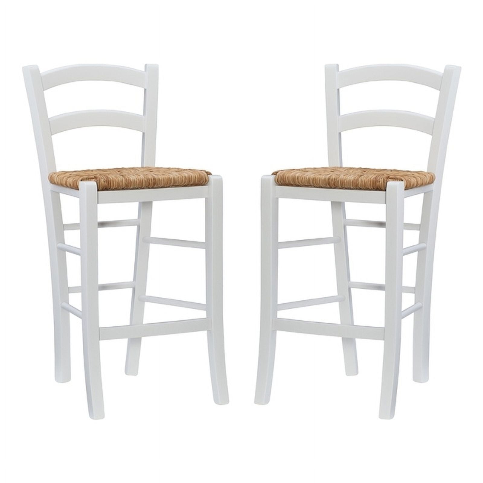 Classic White Beechwood 24.4" Counter Stools, Set of Two