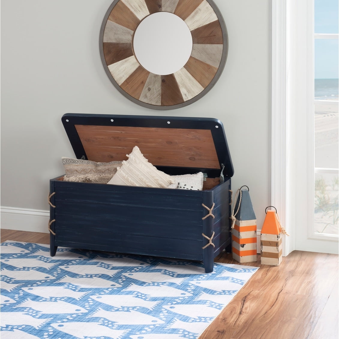 Kingfisher Lane Wooden Storage Blanket Chest Decorative Traditional Cedar in Warm Brown Walmart