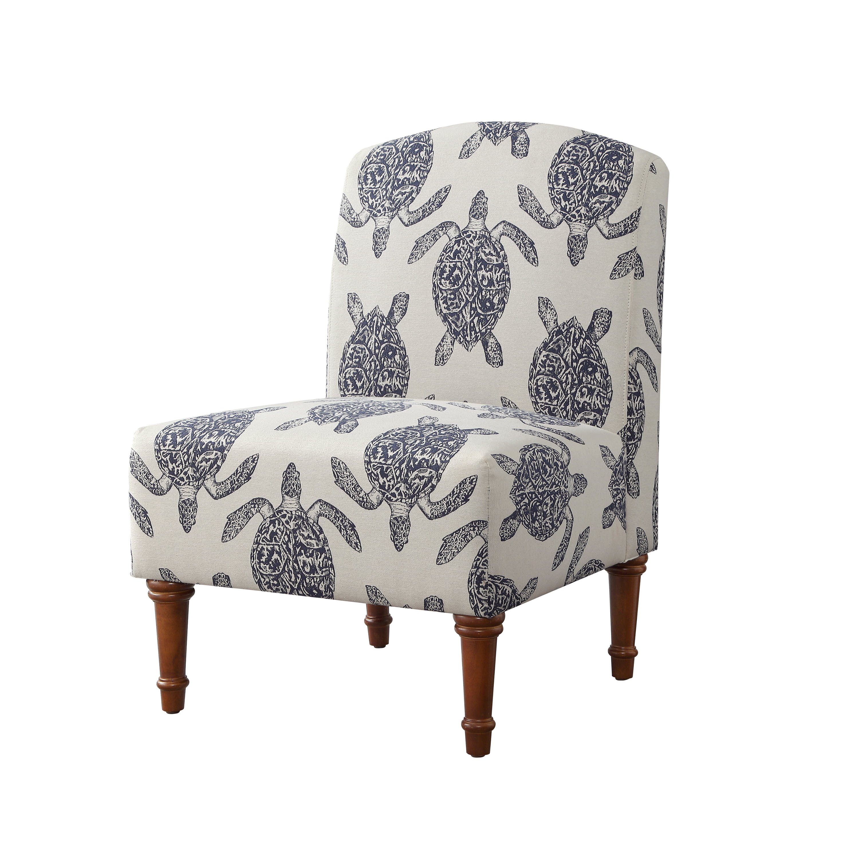 Turtle Chair Powell, Accent Chair, Turtle Print, Indigo and Cream - Walmart.com