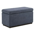 thumbnail image 1 of Linon Hawn Rectangle Storage Ottoman Dark Wood Trim in Blue Grey Sherpa, 1 of 16