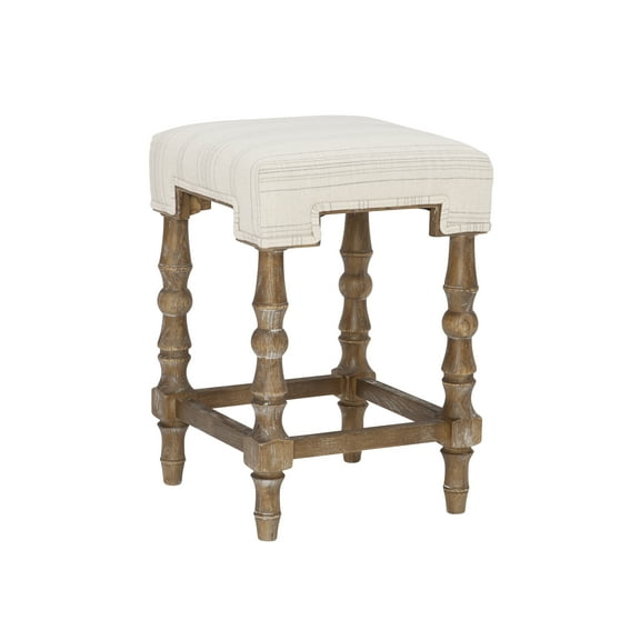 Linon Healey 24" Square Backless Counter Stool, Brown/Beige
