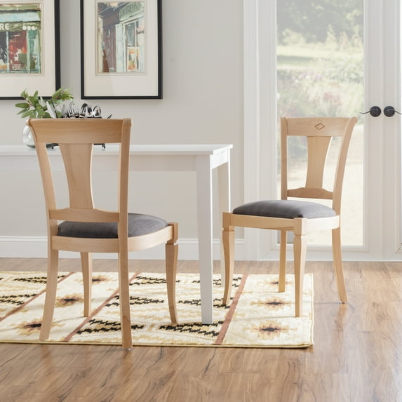 Linon Heaton Dining Side Chair, Set of 2, Natural