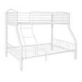 thumbnail image 1 of Linon Heavy Metal Twin Over Full Bunk Bed Attached Ladder in White, 1 of 13
