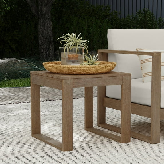 Linon Hedley Outdoor Side Table, Natural