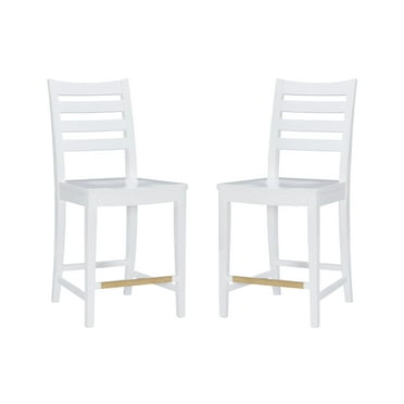 Linon Holdrege 22" High Back Counter Stools, Set of 2, White