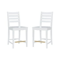 Linon Holdrege 22" High Back Counter Stools, Set of 2, White