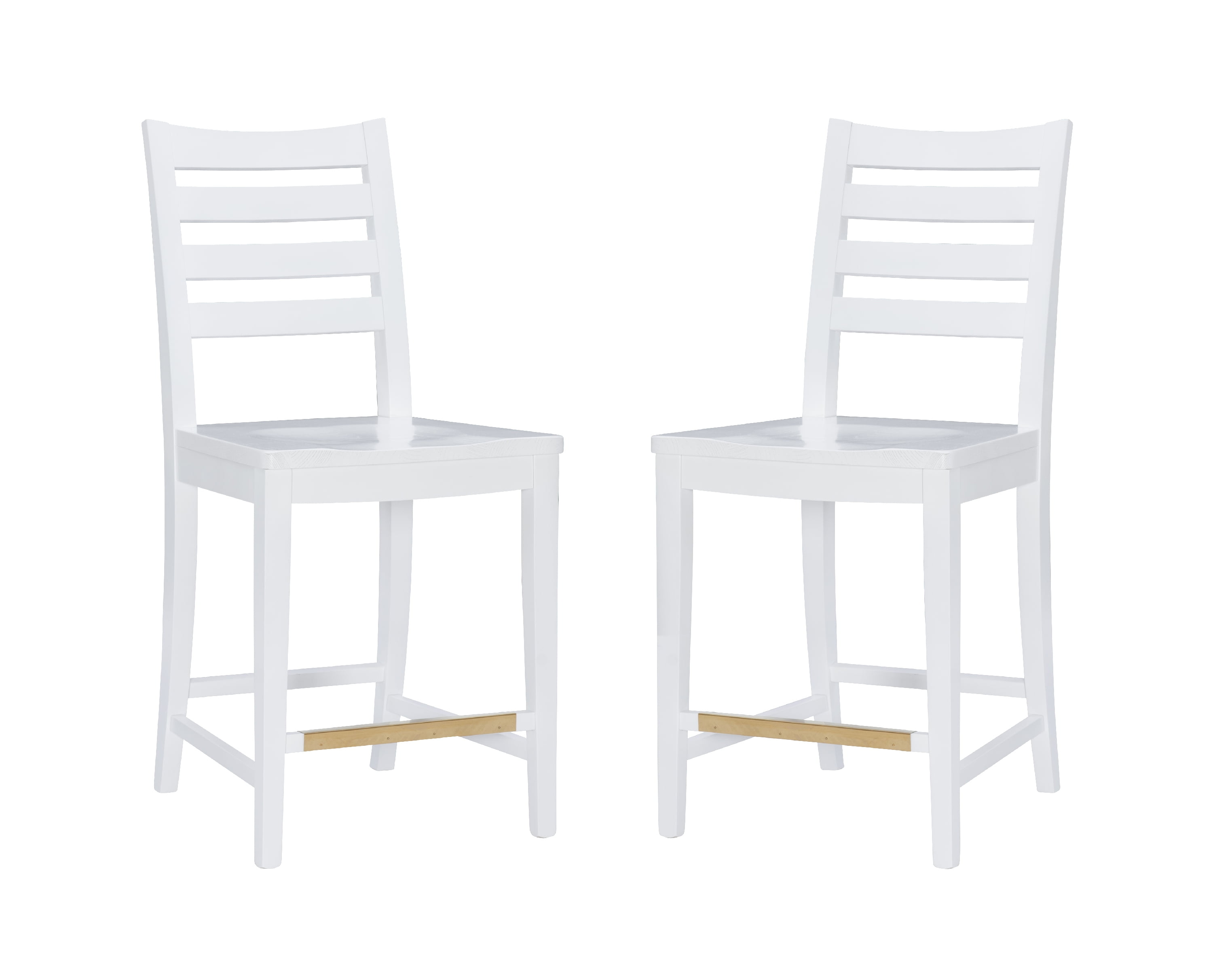 Linon Holdrege 22" High Back Counter Stools, Set of 2, White