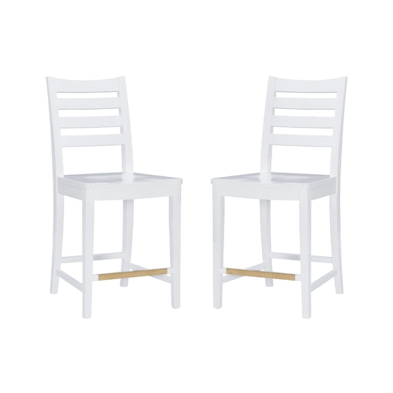 Linon Holdrege 22" High Back Counter Stools, Set of 2, White