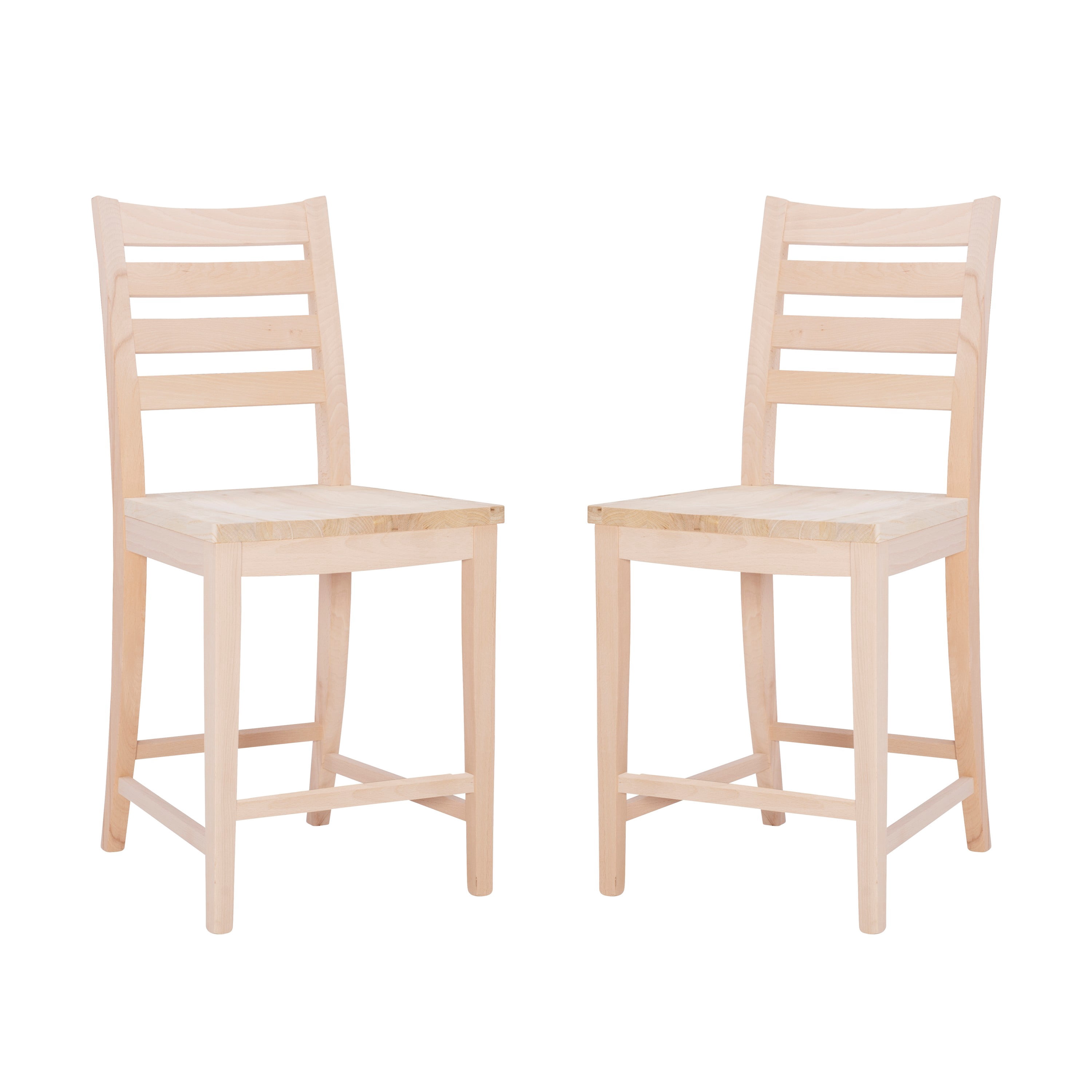 Linon Holdrege Counter Stools, 22.5" Seat Height, Set of 2, Unfinished