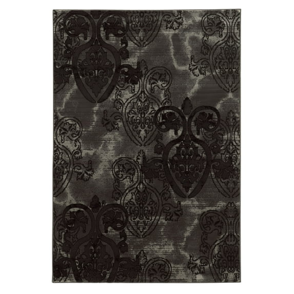 Linon Home Décor Athena Area Rug or Runner Collection, Cork and Black, 2.5' x 12'
