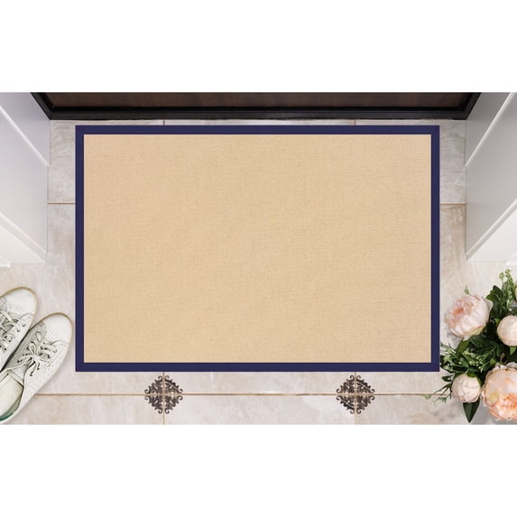 Contemporary Home Living 1.75' x 2.75' Tufted Solid Bordered Area Throw Rug - Brown and Blue