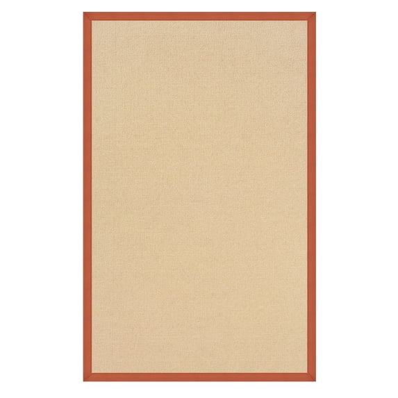 Linon Home Décor Athena Area Rug or Runner Collection, Natural and Burnt Orange, 4' x 6'