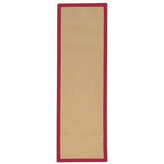 Linon Home Décor Athena Sisal and Red, 2.6' x 8'