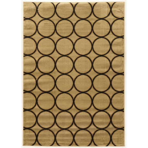 Linon Home Décor Elegance Area Rug Collection, Beige and Navy, 2' x 3'