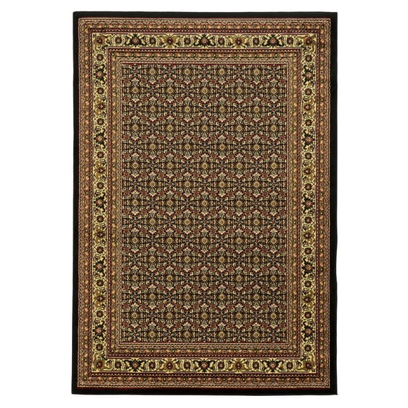 Linon Home Décor Elegance Area Rug Collection, Black and Cream, 5' x 7'3"