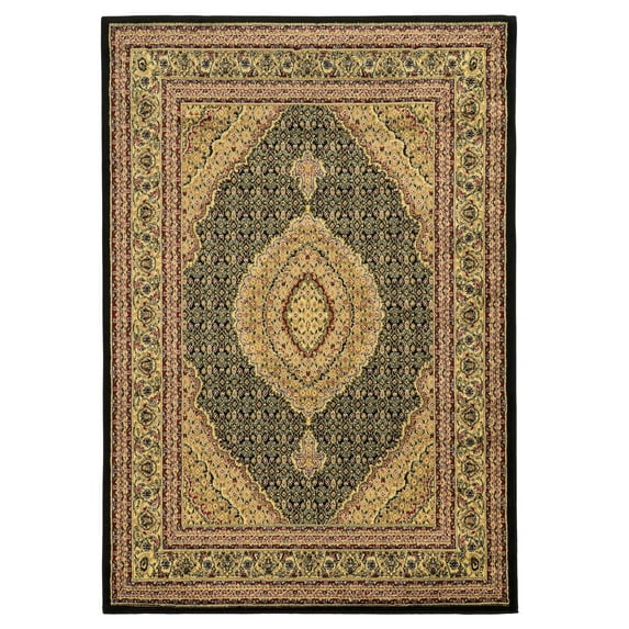 Linon Elegance Collection EE10 Rug 8' x 10' Black and Ivory Rectangle