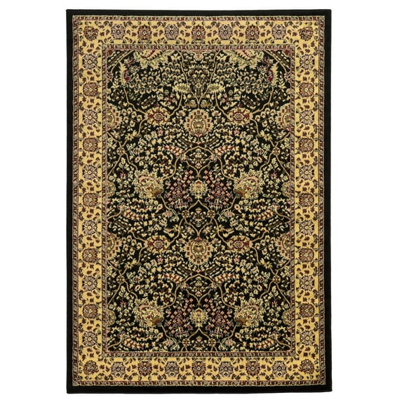 Linon Home Décor Elegance Area Rug Collection, Black and Ivory, 8' x 10'