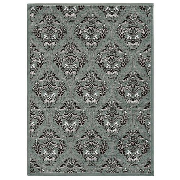 Linon Home Décor Elegance Area Rug Collection, Turquoise and Gray, 2' x 3'