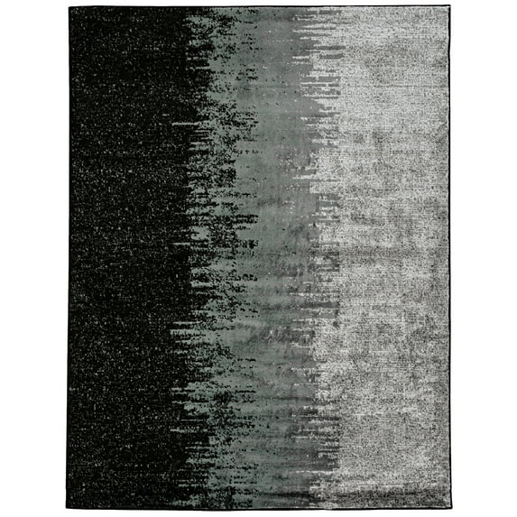 Linon Home Décor Elegance Area Rug Collection, Turquoise and Gray, 5' x 7'3"