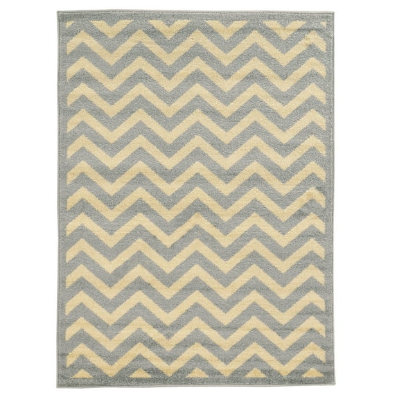 Linon Home Décor In Style Area Rug Collection, Gray and Cream, 4'4" x 6'