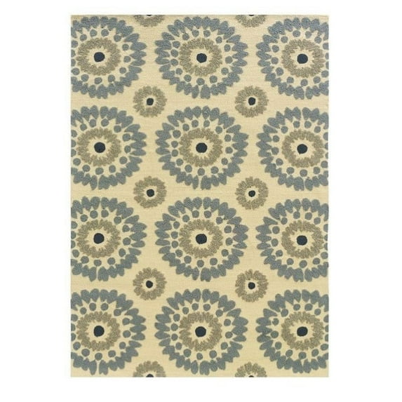 Linon Home Décor Le Soleil Area Rug Collection, Black and Ivory, 8' x 10'