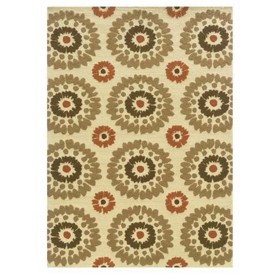 Linon Home Décor Le Soleil Area Rug Collection, Ivory and Blue, 1.83' x 2.83'