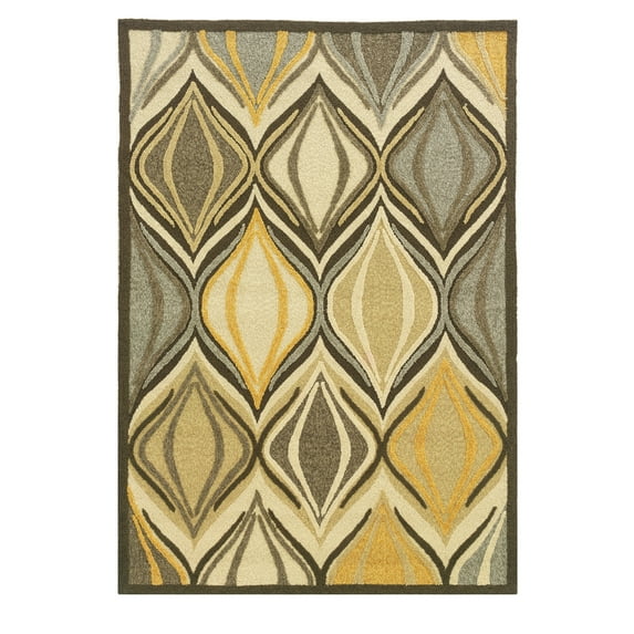 Linon Home Décor Le Soleil Area Rug Collection, Navy and Ivory, 5' x 7'