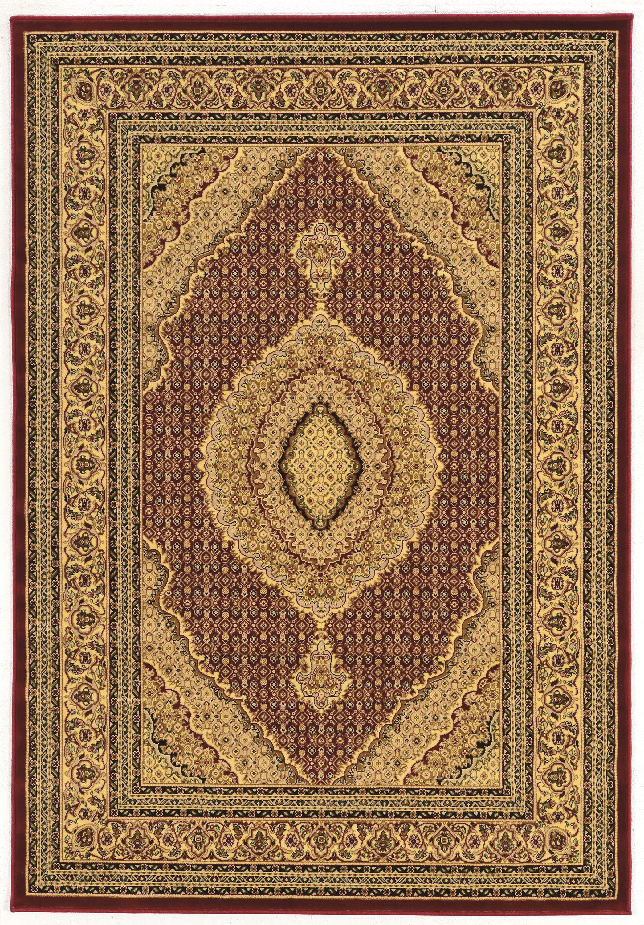 Linon Home Décor Locksley Area Rug Collection, Red and Cream, 8' Round