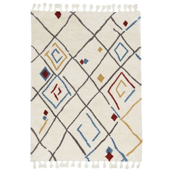 Linon Home Décor Marrakech Area Rug Collection, Ivory and Multi, 2' x 3'
