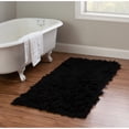 thumbnail image 1 of Contemporary Home Living 2.5' x 4.25' Handwoven Shag Wool Rectangular Area Throw Rug - Black, 1 of 6