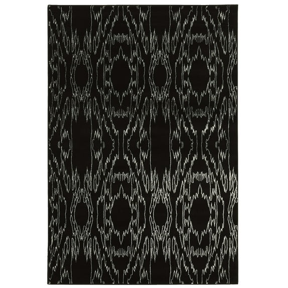 Linon Home Décor Prisma Area Rug Collection, Black and White, 8' x 10.33'